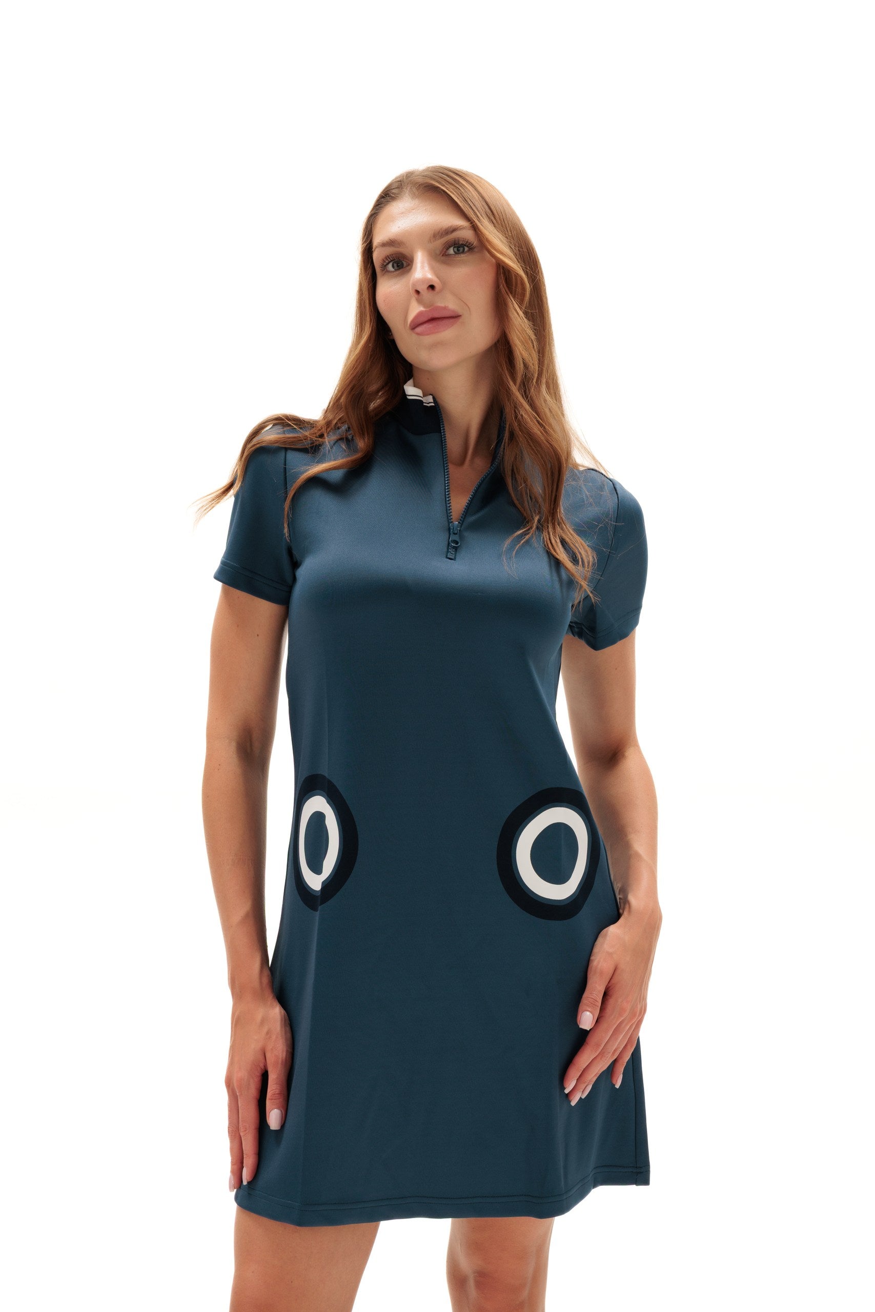 Polo Style Blue Modern Dress: Sporty Comfort, Weekend Wear