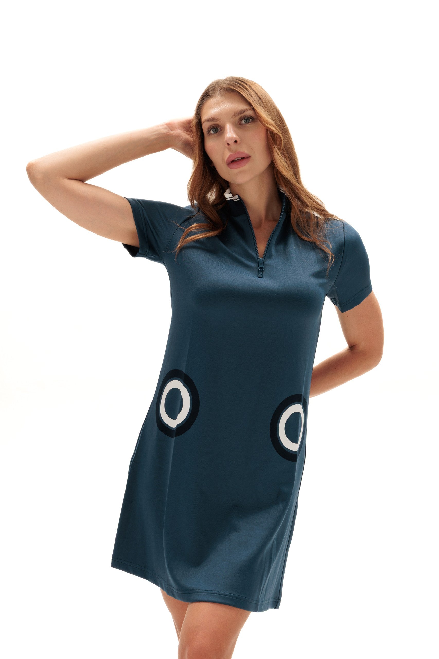 Polo Style Blue Modern Dress: Sporty Comfort, Weekend Wear