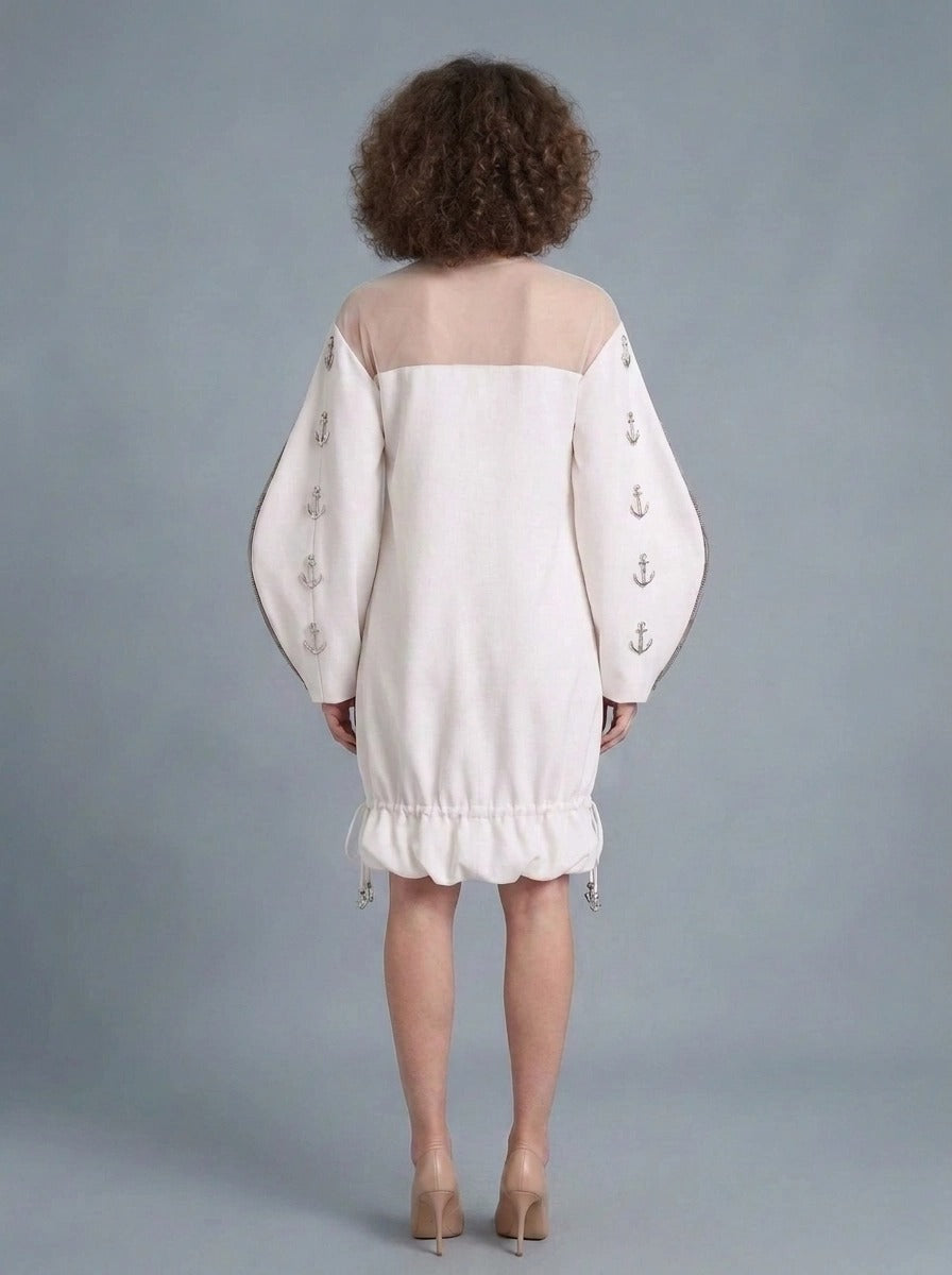 The Anchor Series: Illusion Neckline Shift Dress