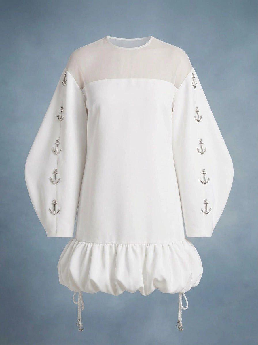 The Anchor Series: Illusion Neckline Shift Dress