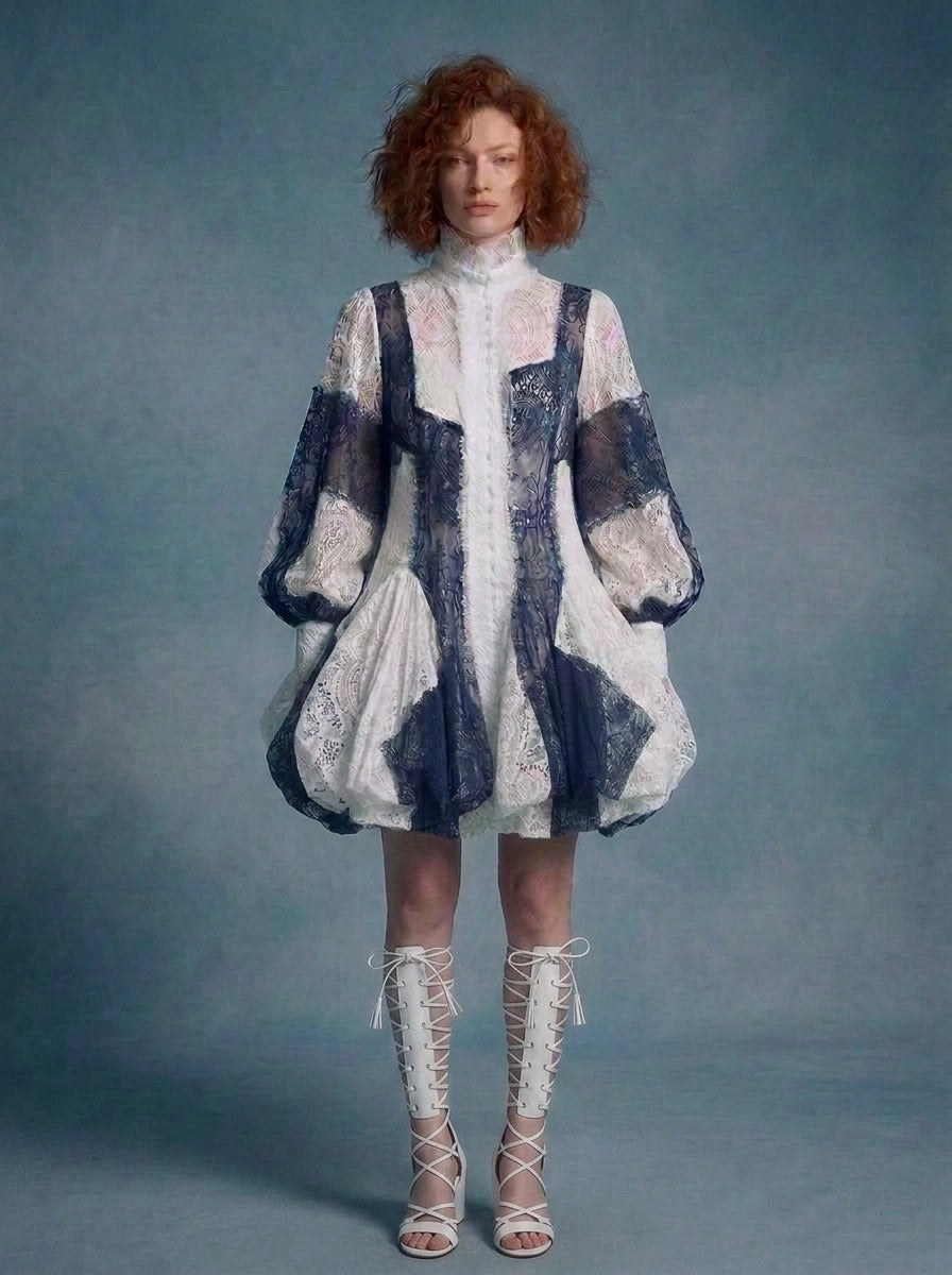 Guipure Lace Bubble Dress