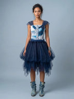 Denim Organza Chiffon Dress – Birthday Edition