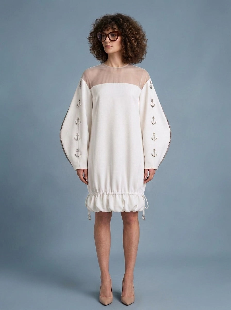 The Anchor Series: Illusion Neckline Shift Dress