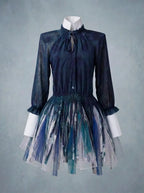 Tie-Dye Chiffon Tiered Dress