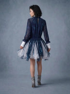 Tie-Dye Chiffon Tiered Dress