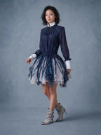 Tie-Dye Chiffon Tiered Dress